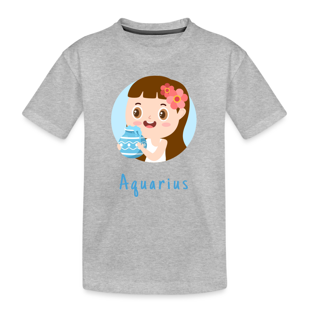 Kid’s Astro Toon Aquarius Premium Organic T-Shirt - heather gray