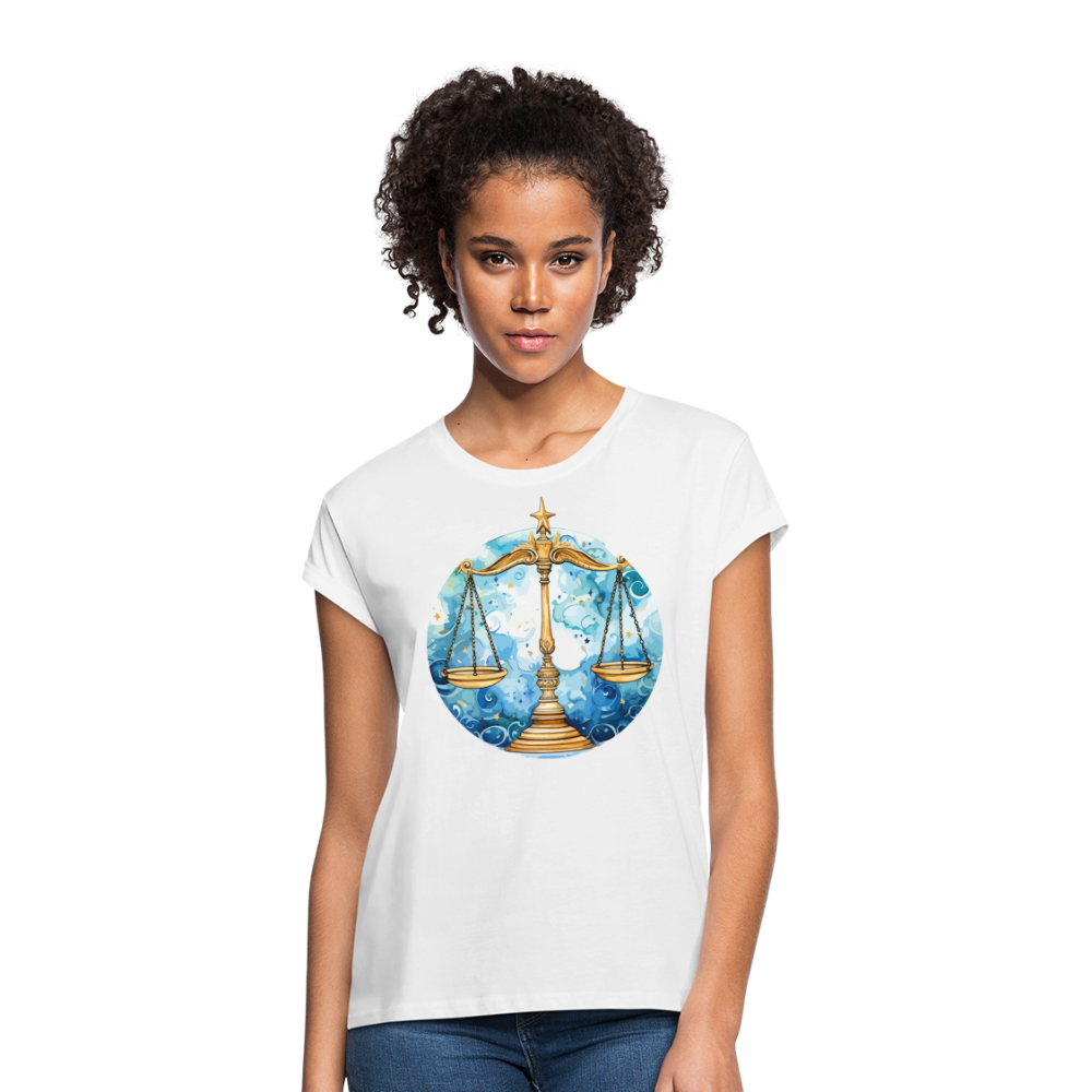 Women's Mythical Libra Relaxed Fit T-Shirt - white