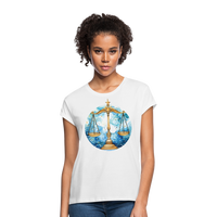 Thumbnail for Women's Mythical Libra Relaxed Fit T-Shirt - white