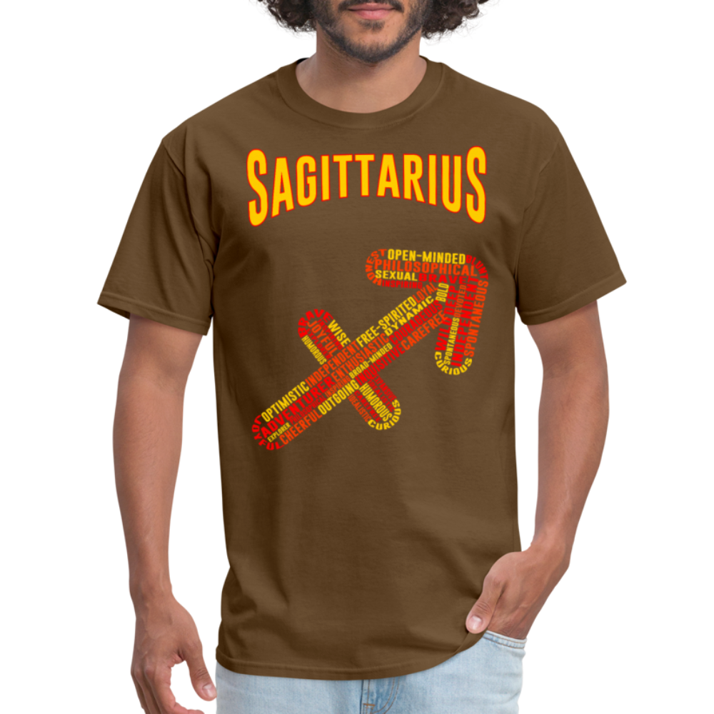 Men's Power Words Sagittarius Classic T-Shirt - brown