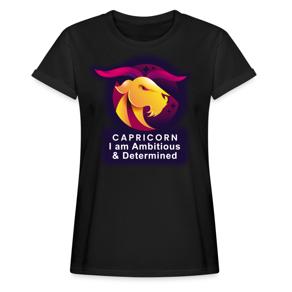 Women's Glow Capricorn Relaxed Fit T-Shirt - black