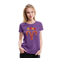 Thumbnail for Women's Power Words Aries Premium T-Shirt - purple