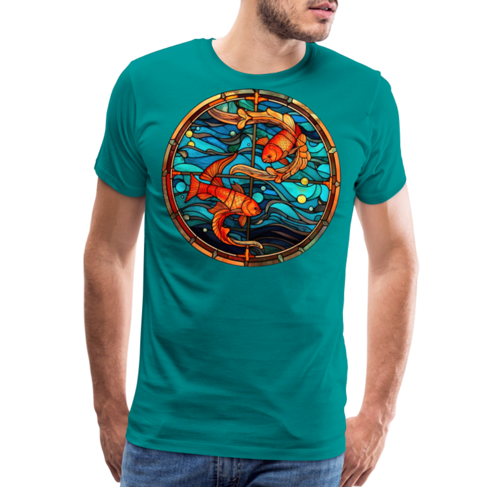 Men's Mosaic Pisces Premium T-Shirt - teal