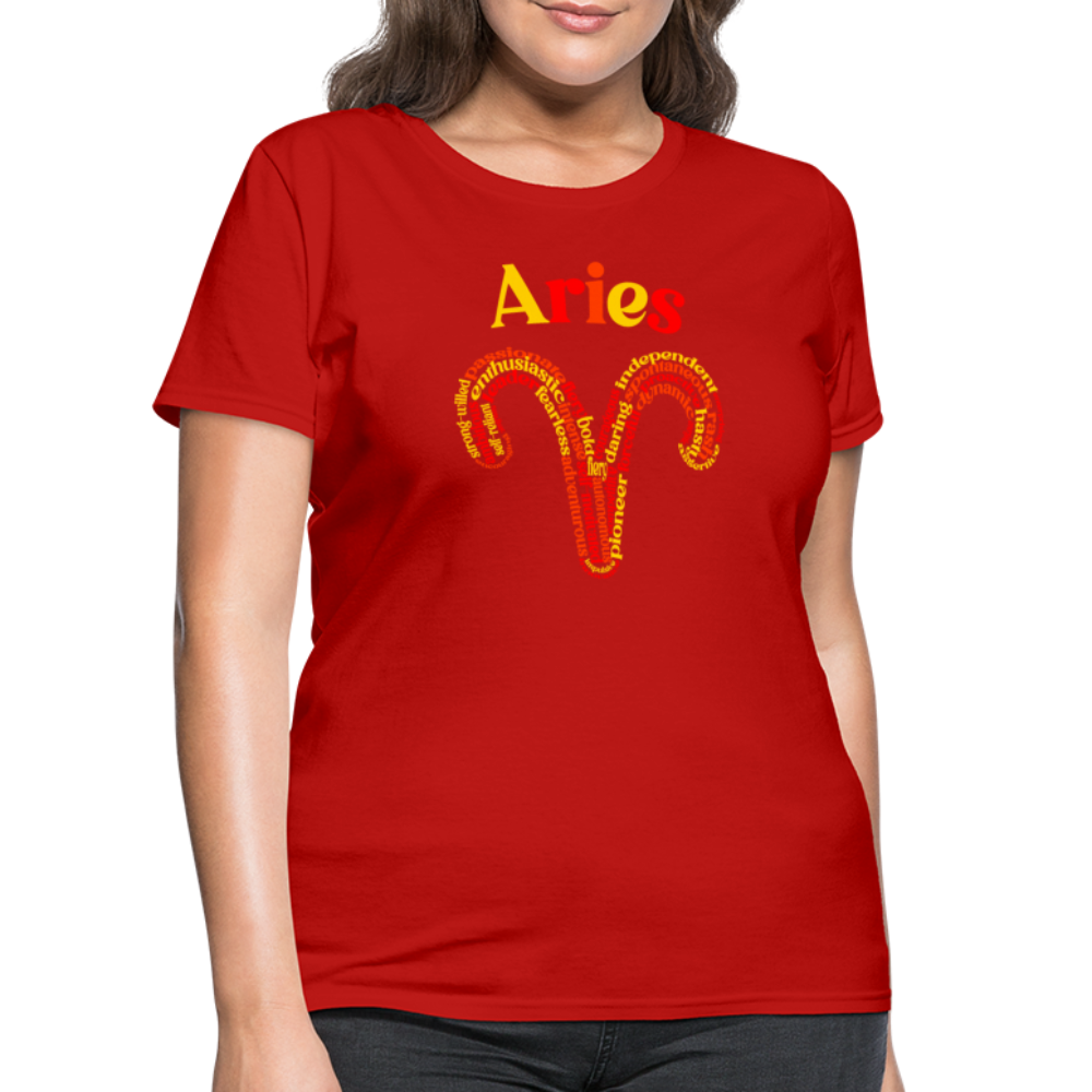 Women's Power Words Aries T-Shirt - red