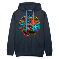 Thumbnail for Men’s Mosaic Pisces Premium Hoodie - navy