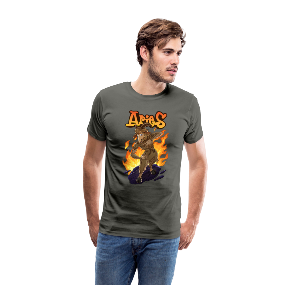 Men's Fiery Aries Premium T-Shirt - asphalt gray