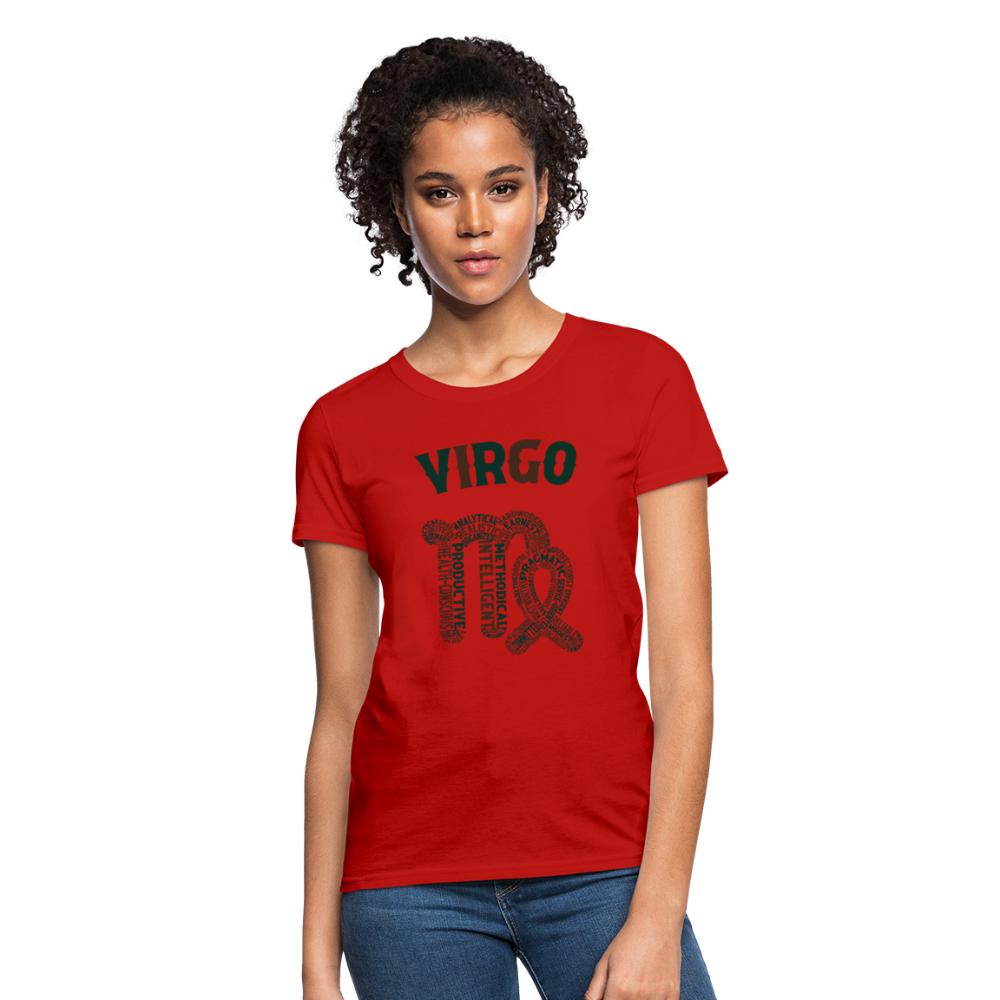 Women's Power Words Virgo T-Shirt - red