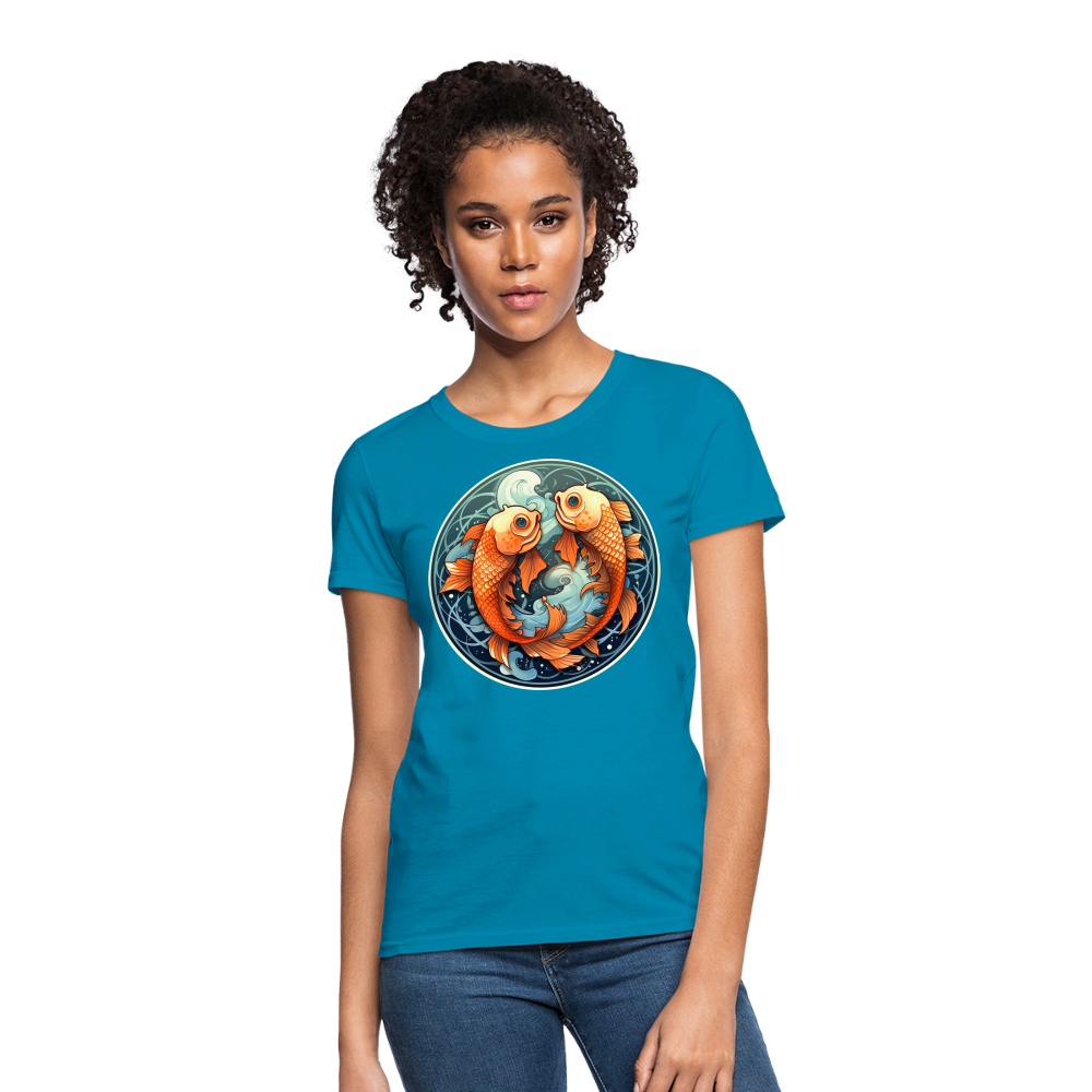 Women's Symbol Pisces T-Shirt - turquoise