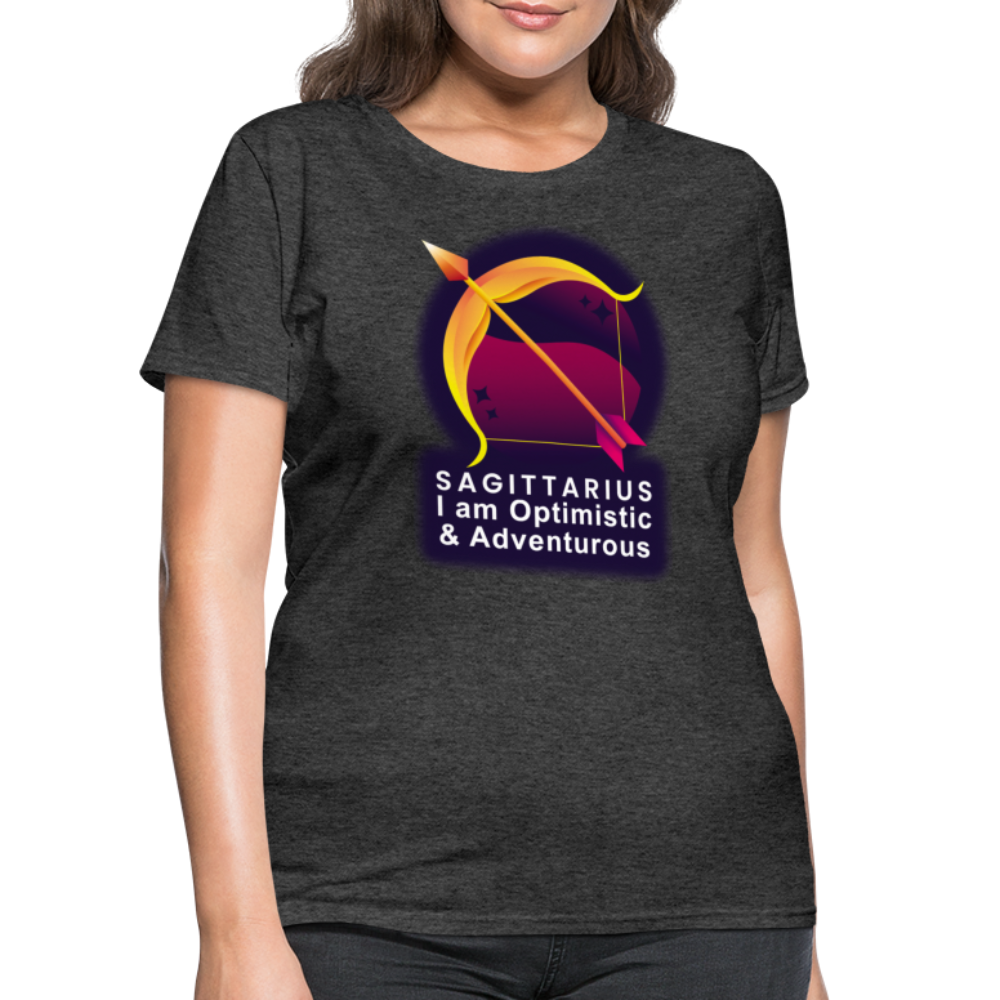 Women's Glow Sagittarius T-Shirt - heather black