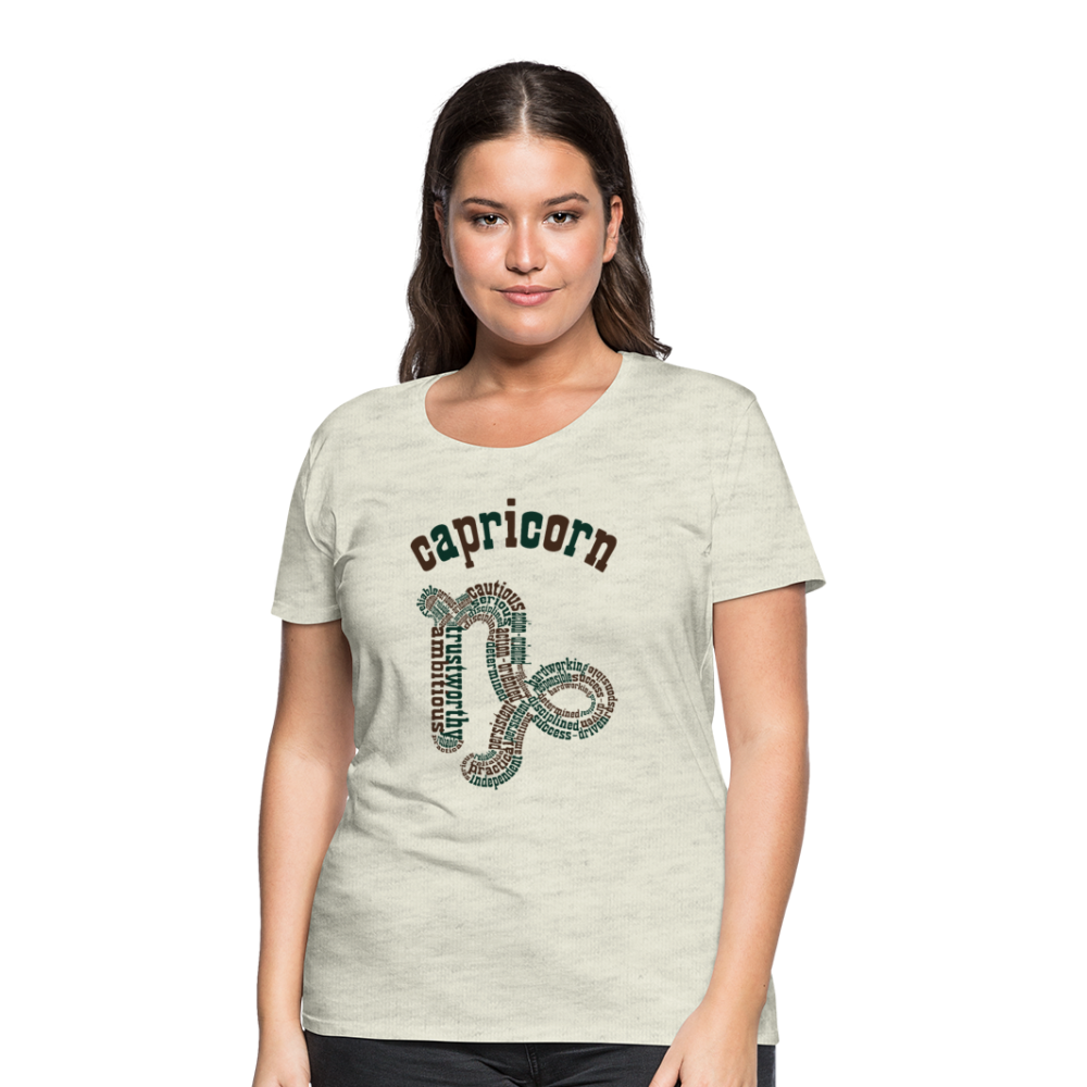 Women's Power Words Capricorn Premium T-Shirt - heather oatmeal