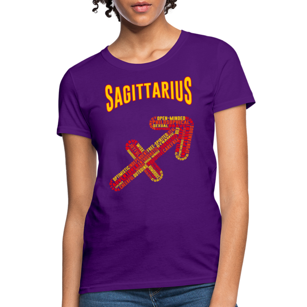 Women's Power Words Sagittarius T-Shirt - purple