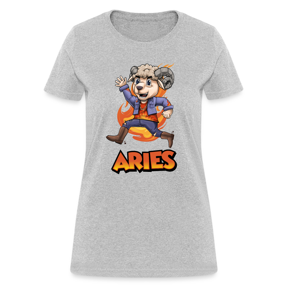 Women's Playful Aries T-Shirt - heather gray