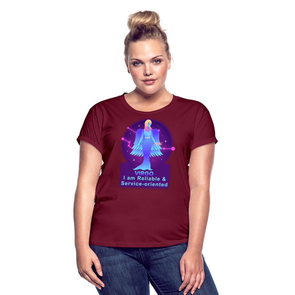 Women's Neon Virgo Relaxed Fit T-Shirt - burgundy