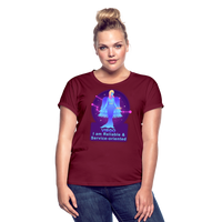 Thumbnail for Women's Neon Virgo Relaxed Fit T-Shirt - burgundy