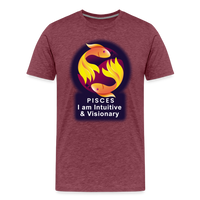 Thumbnail for Men's Glow Pisces Premium T-Shirt - heather burgundy