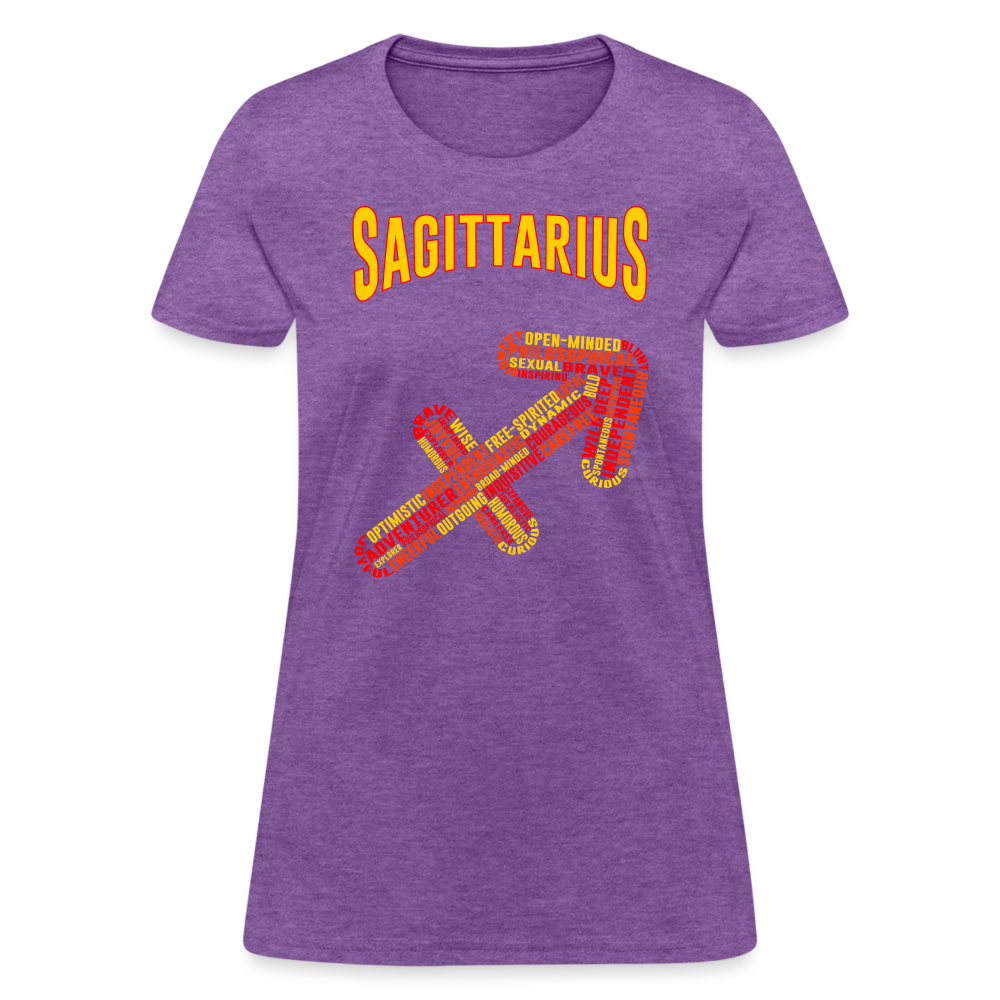 Women's Power Words Sagittarius T-Shirt - purple heather