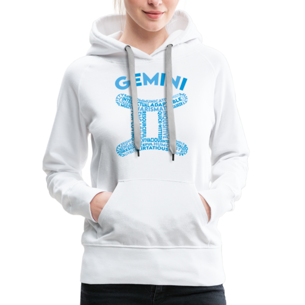 Women's Power Words Gemini Premium Hoodie - white