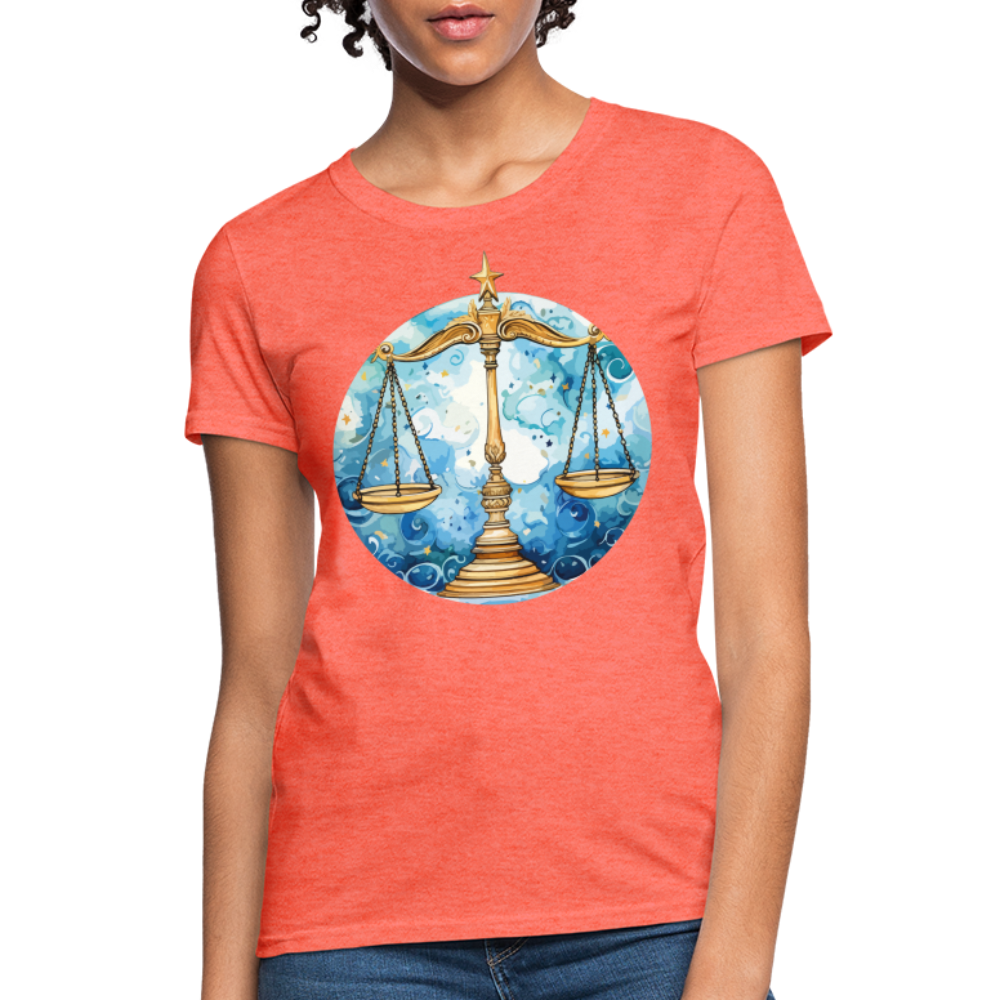 Women's Mythical Libra T-Shirt - heather coral