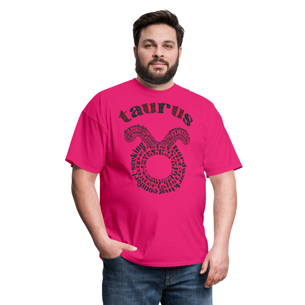 Men's Power Words Taurus Classic T-Shirt - fuchsia