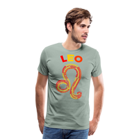 Thumbnail for Men's Power Words Leo Premium T-Shirt - steel green