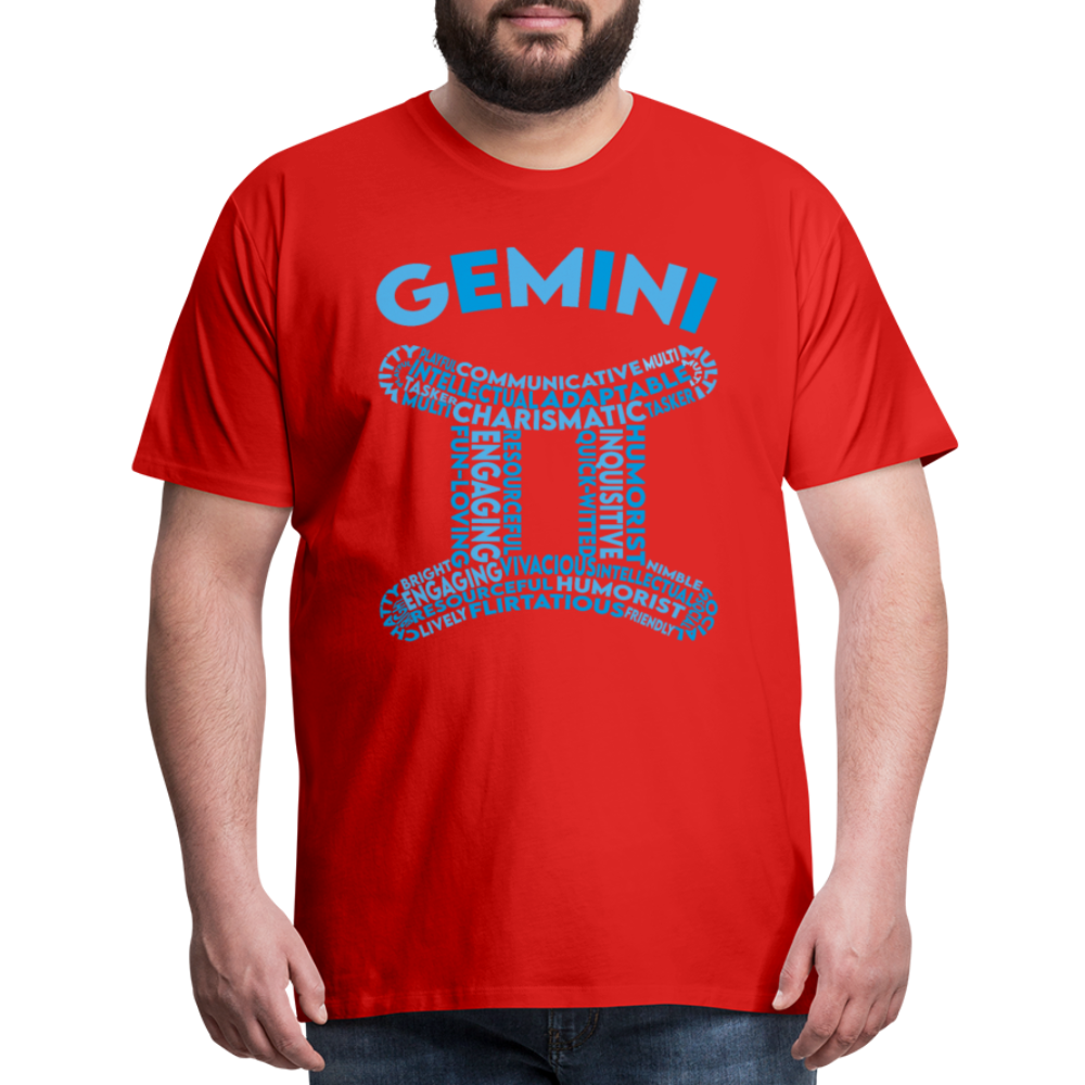 Men's Power Words Gemini Premium T-Shirt - red