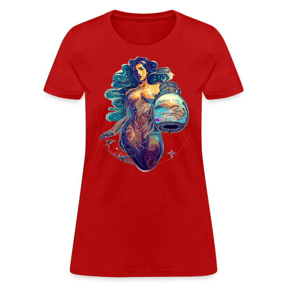 Women's Mythical Aquarius T-Shirt - red