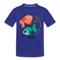 Thumbnail for Kid’s Cartoony Pisces Premium Organic T-Shirt - royal blue