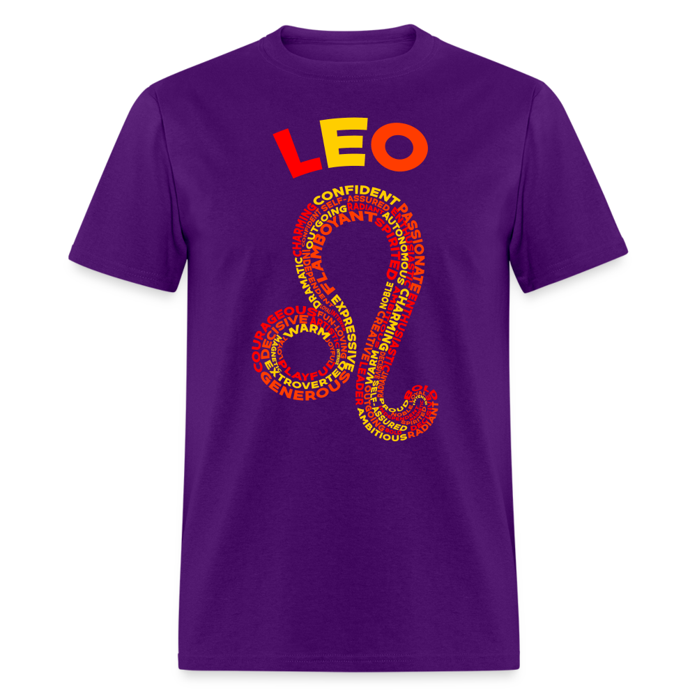 Men's Power Words Leo Classic T-Shirt - purple