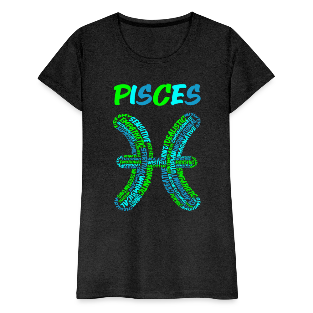 Women's Power Words Pisces Premium T-Shirt - charcoal grey