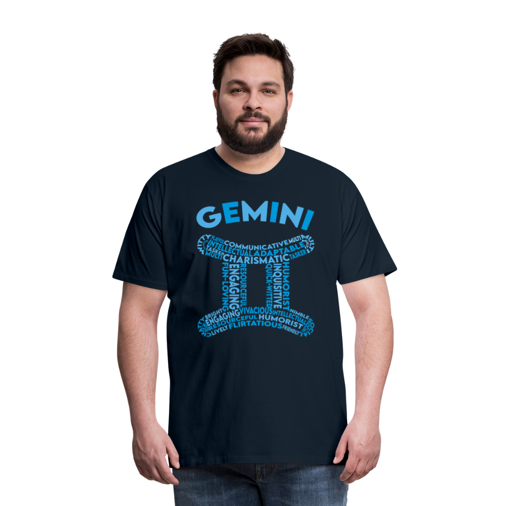 Men's Power Words Gemini Premium T-Shirt - deep navy