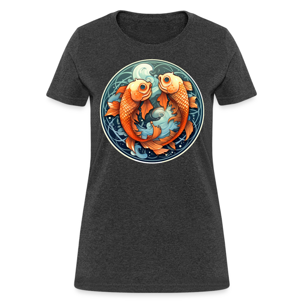 Women's Symbol Pisces T-Shirt - heather black