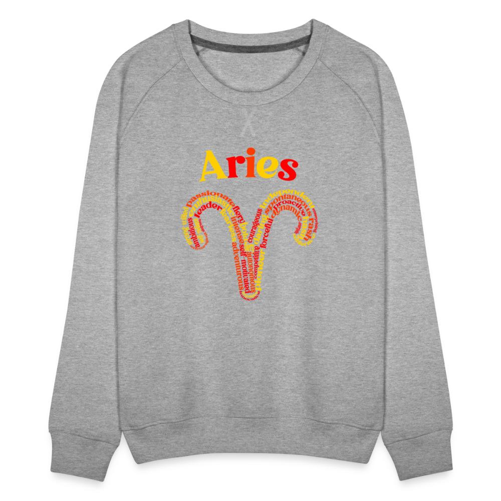 Women's Power Words Aries Premium Sweatshirt - heather grey