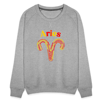 Thumbnail for Women's Power Words Aries Premium Sweatshirt - heather grey