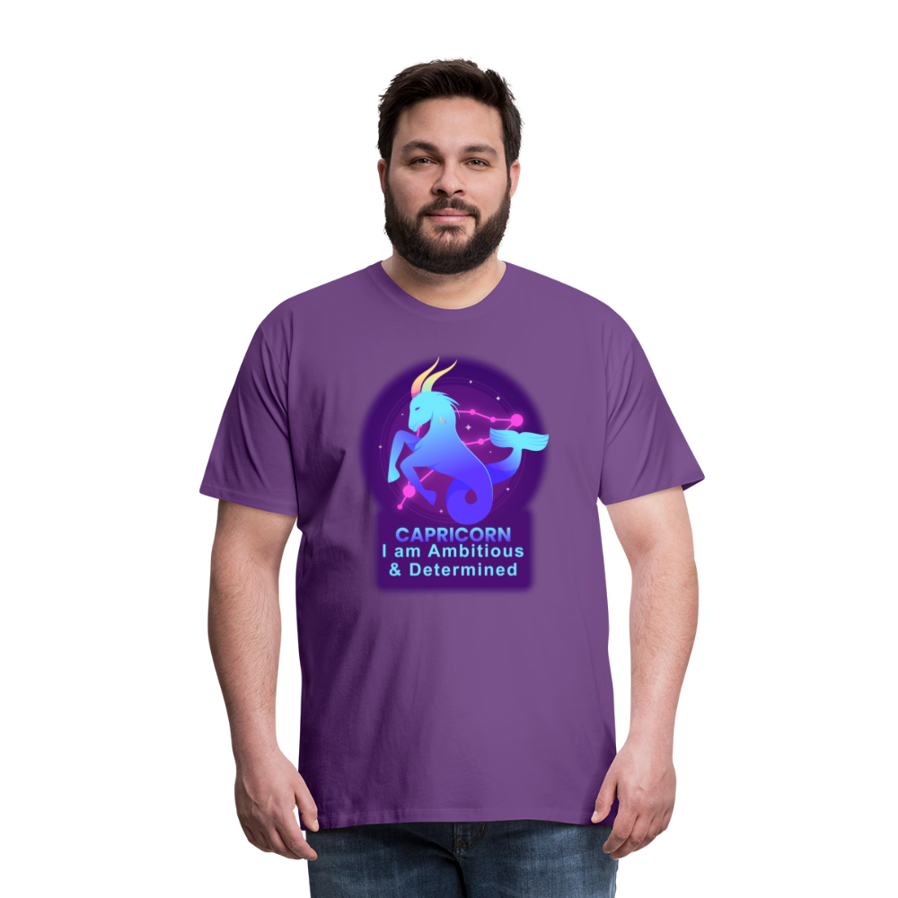 Men's Neon Capricorn Premium T-Shirt - purple