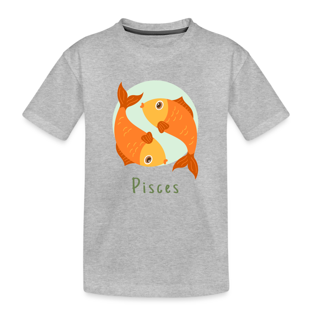 Kid’s Astro Toon Pisces Premium Organic T-Shirt - heather gray