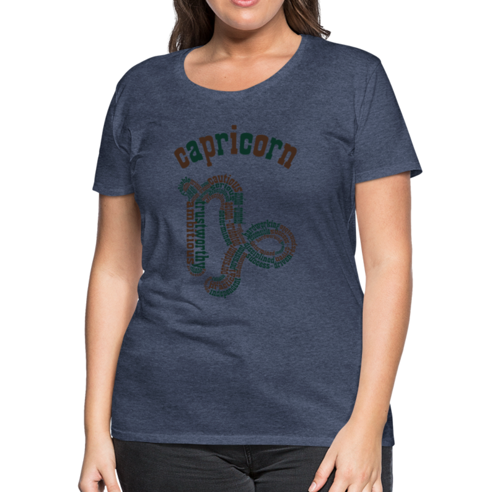 Women's Power Words Capricorn Premium T-Shirt - heather blue