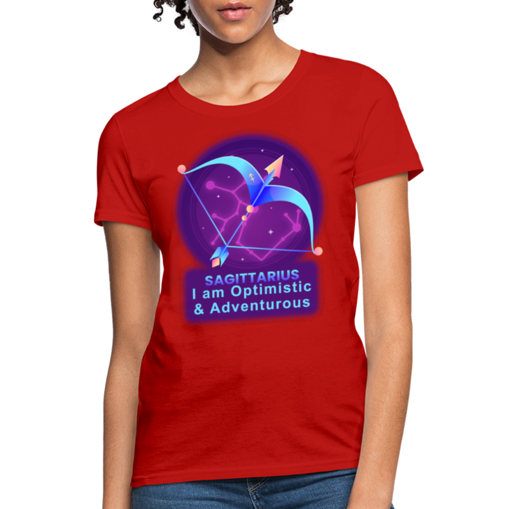 Women's Neon Sagittarius T-Shirt - red