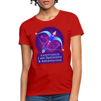 Thumbnail for Women's Neon Sagittarius T-Shirt - red