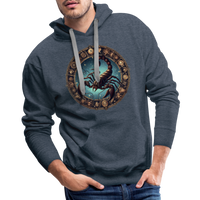 Thumbnail for Men’s Mythical Scorpio Premium Hoodie - heather denim