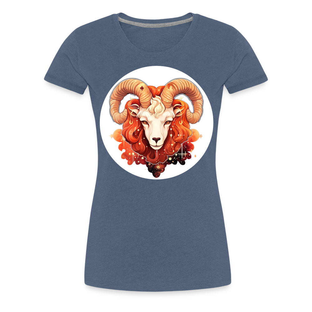 Women’s Symbol Aries Premium T-Shirt - heather blue