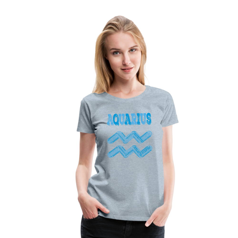 Women's Power Words Aquarius Premium T-Shirt - heather ice blue