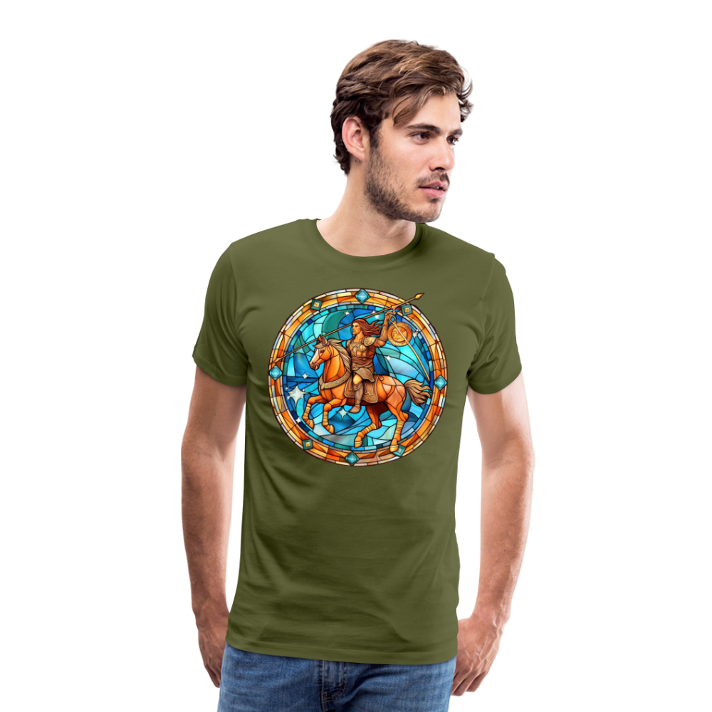 Men's Mosaic Sagittarius Premium T-Shirt - olive green