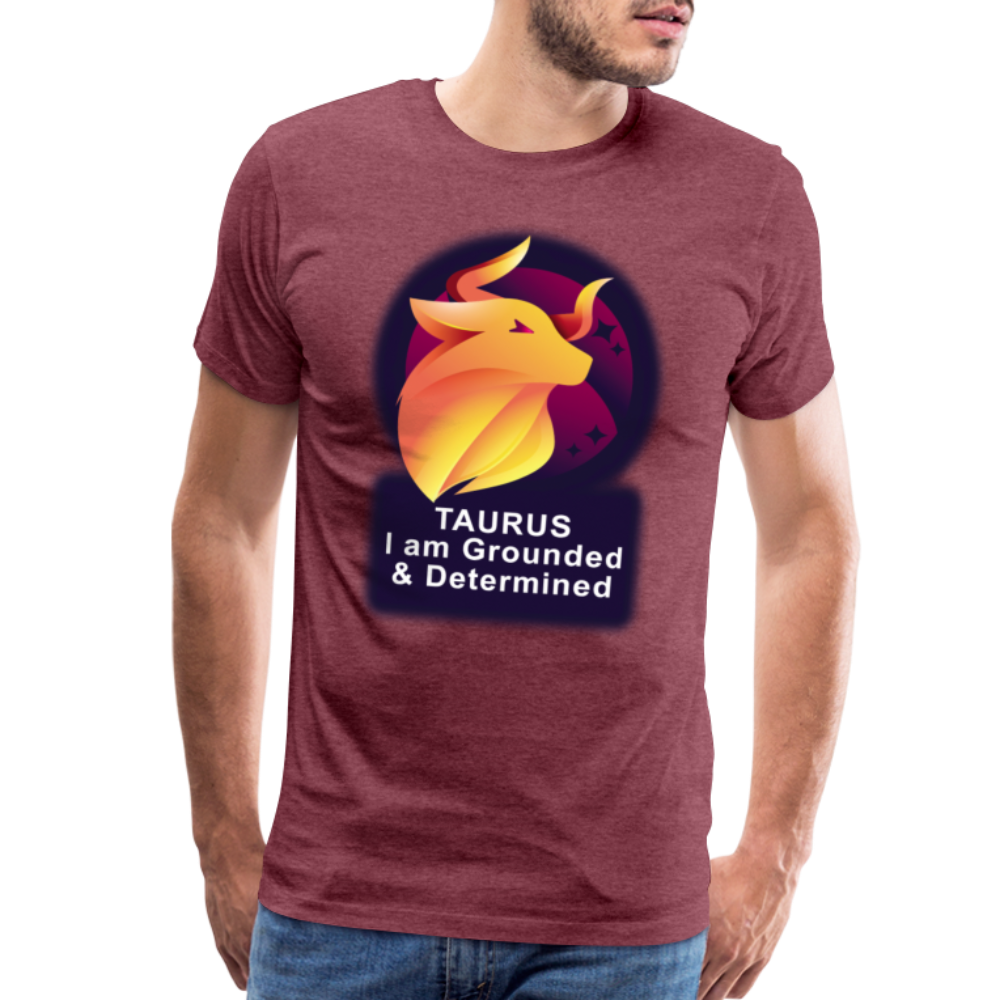 Men's Glow Taurus Premium T-Shirt - heather burgundy