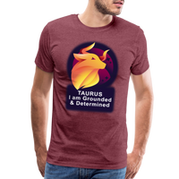 Thumbnail for Men's Glow Taurus Premium T-Shirt - heather burgundy