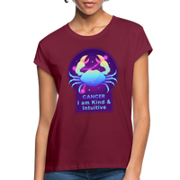 Thumbnail for Women's Neon Cancer Relaxed Fit T-Shirt - burgundy