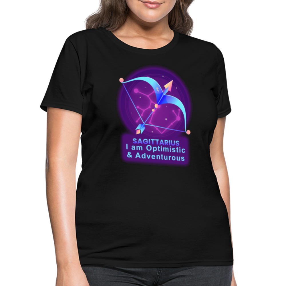 Women's Neon Sagittarius T-Shirt - black