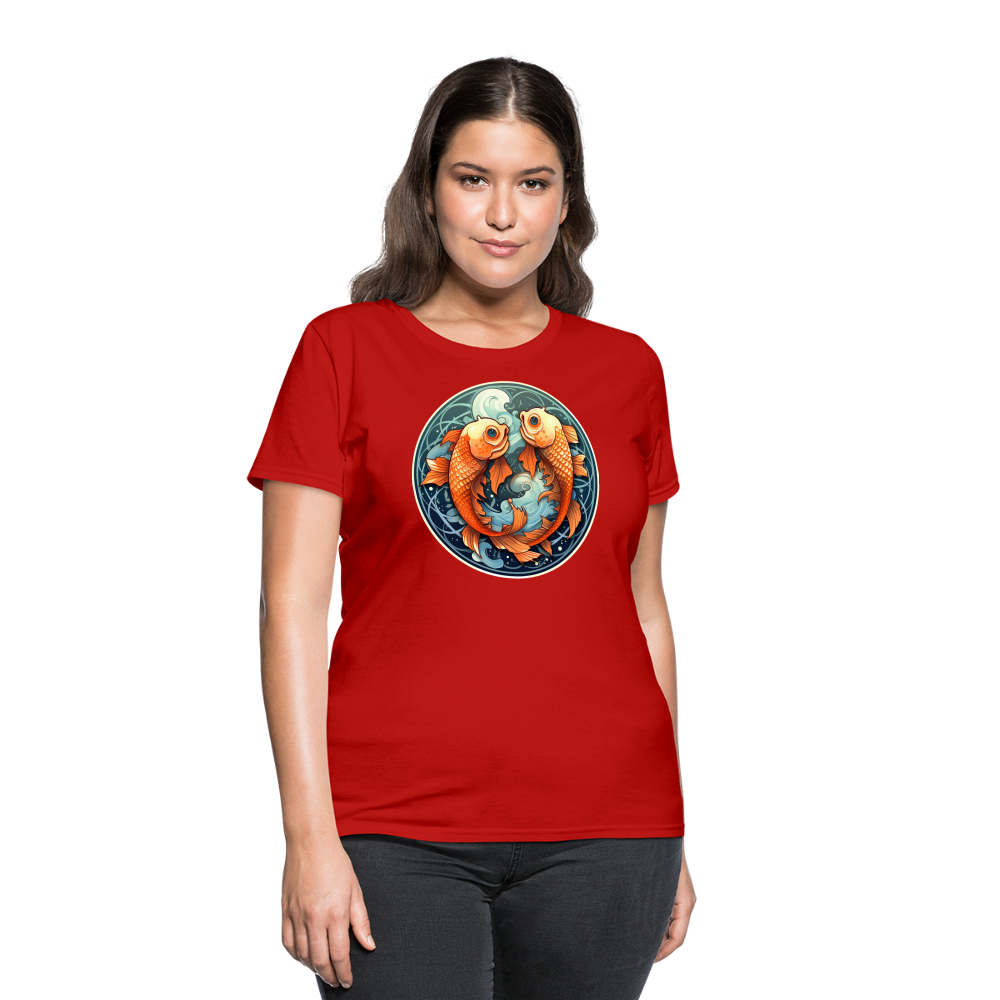 Women's Symbol Pisces T-Shirt - red