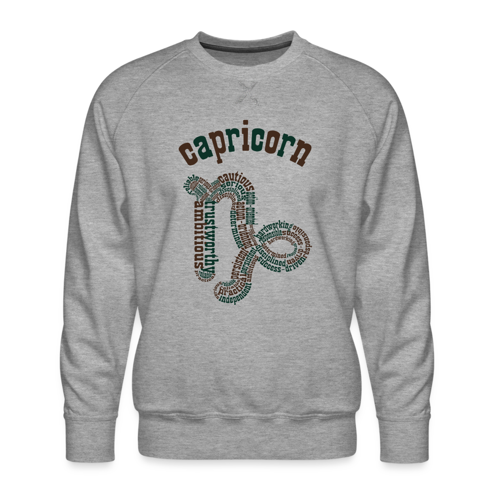 Men's Power Words Capricorn Premium Sweatshirt - heather grey