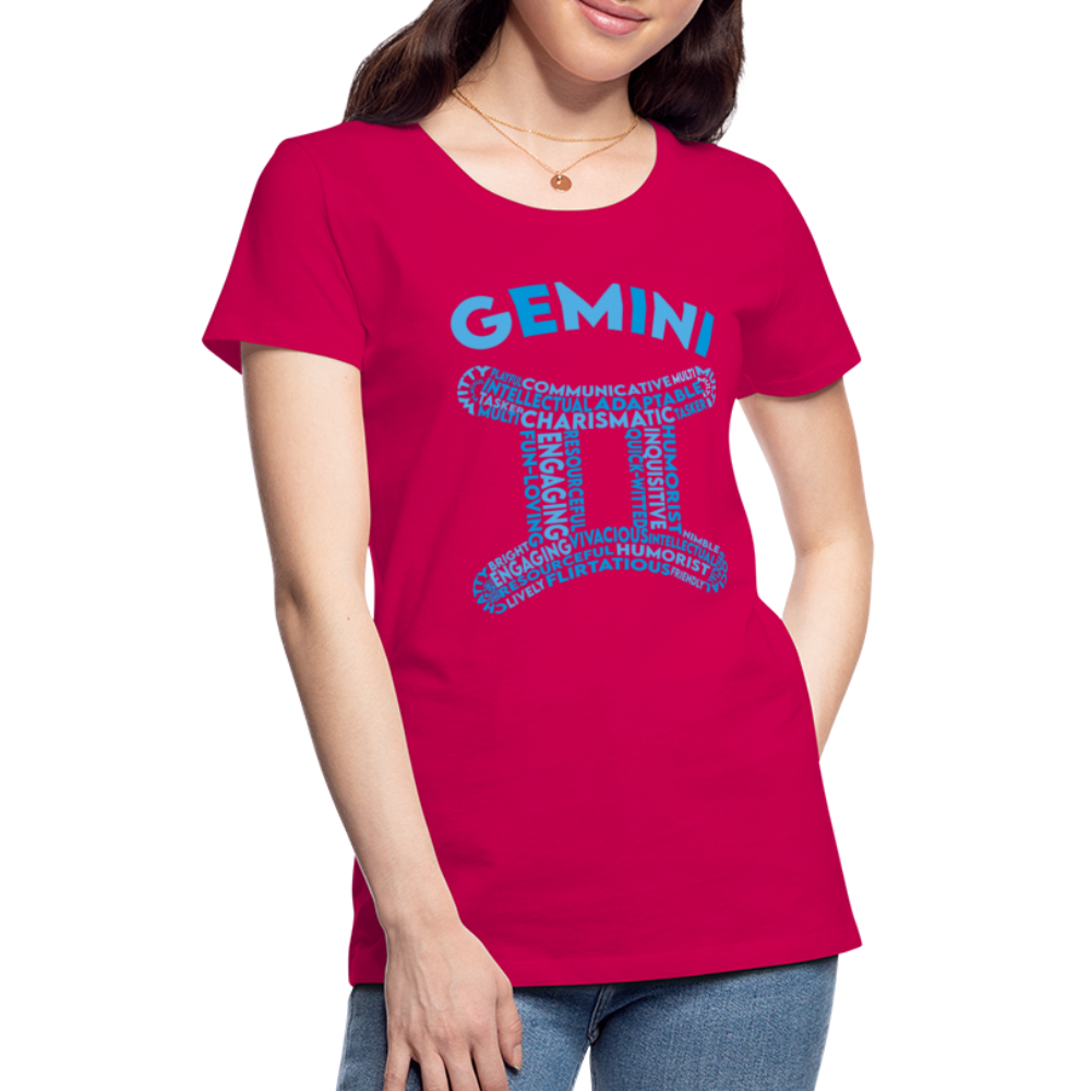 Women's Power Words Gemini Premium T-Shirt - dark pink