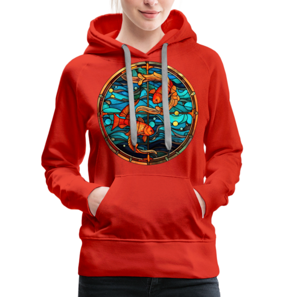 Women’s Mosaic Pisces Premium Hoodie - red